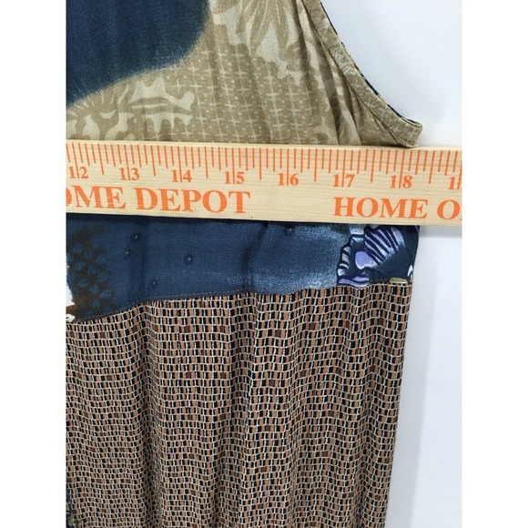 VTG Carol Anderson Sleeveless Patchwork Cottagecore Festival XL Maxi Dress EE57 - Picture 6 of 10